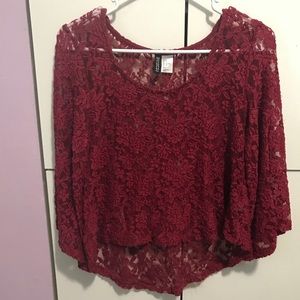 High low lace floral blouse.